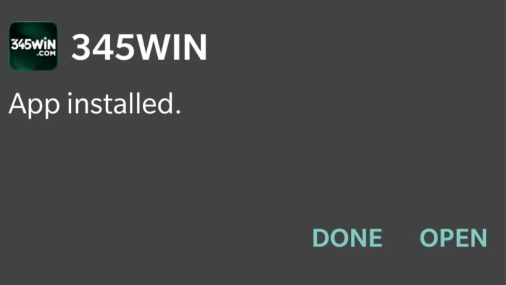 345win game installed successfully