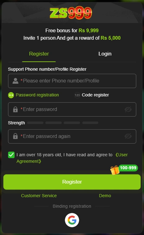 zs999 game login and registration 2026.