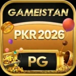 Gameistan PKR game 2026 official logo with gold design and coins.