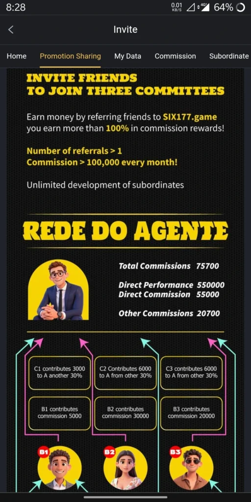 six177 game download referral salary