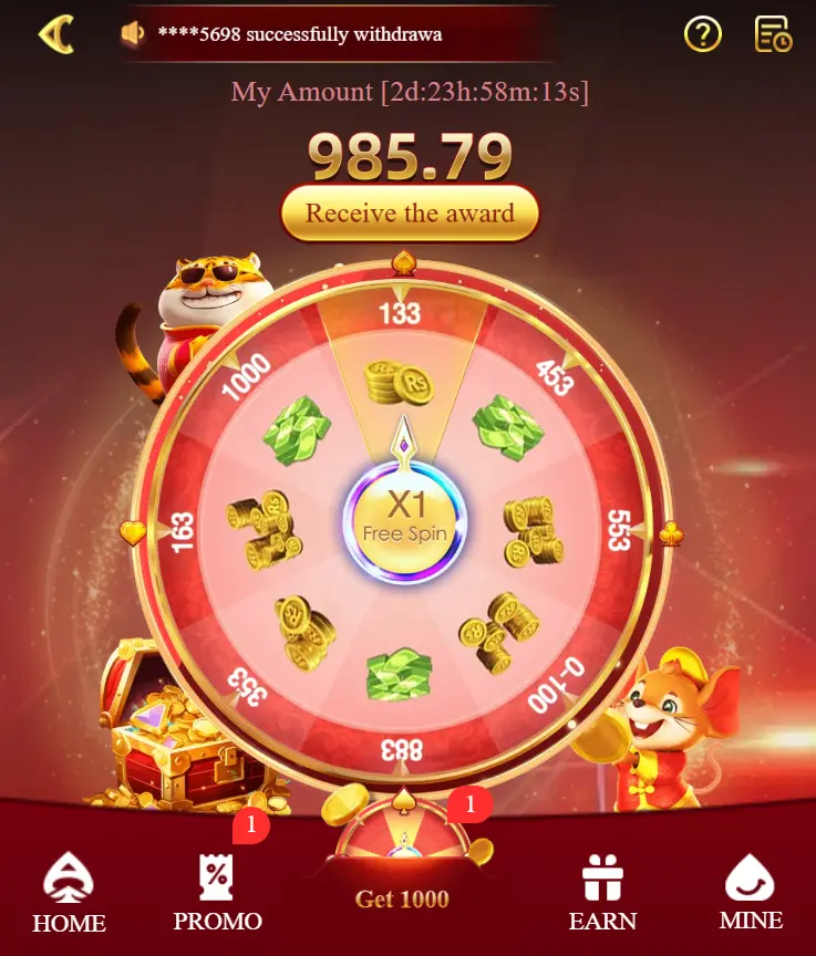 tap to spin and get free bonuses in w33 game