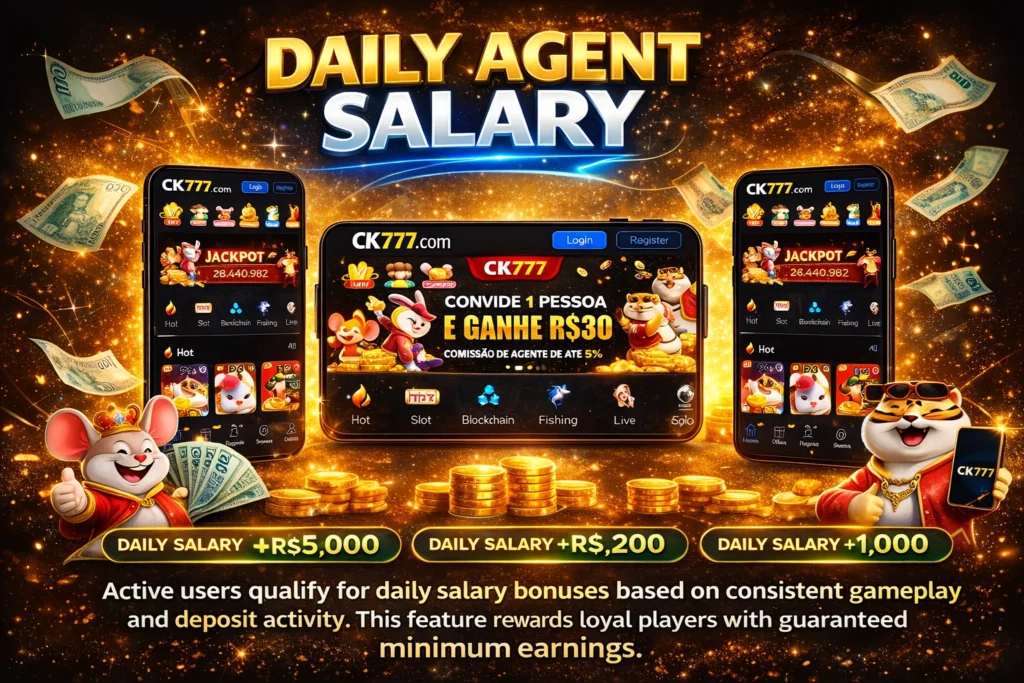 CK777 game login daily agent salary 2026 original image.