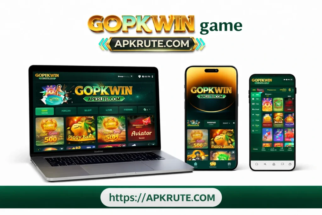 Gopkwin game official image of testing in desktop, laptop, iOS, and Android.