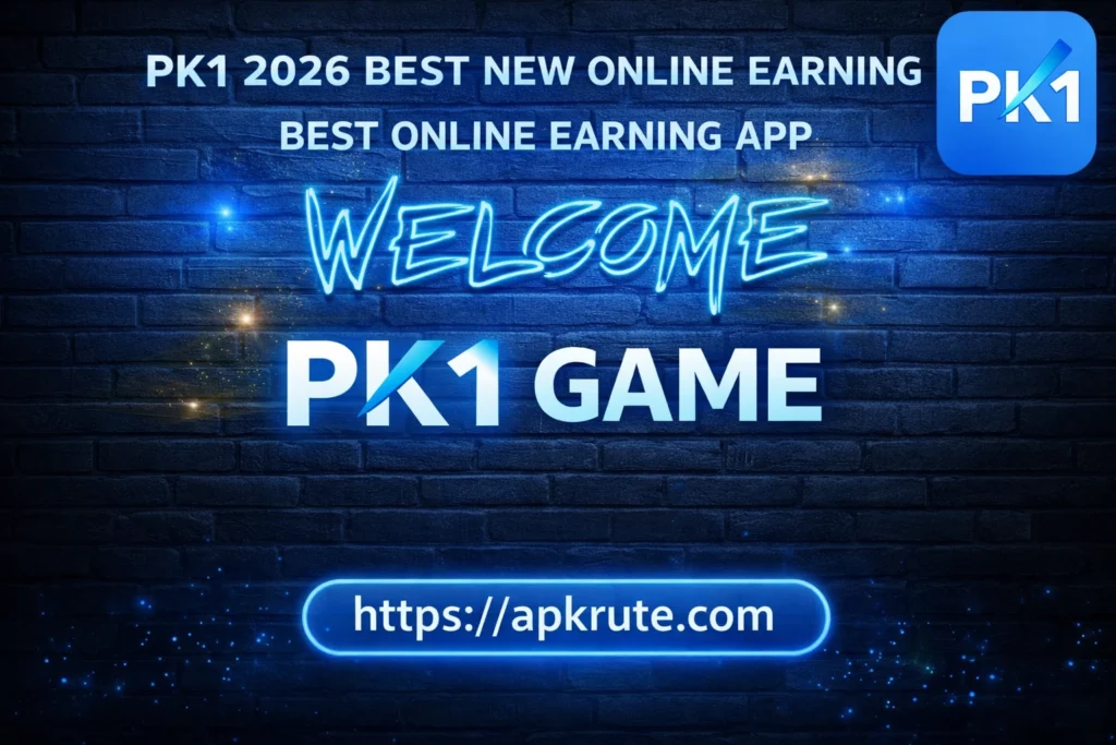 pk1 game welcome banner latest update 2026 pk1 game welcome image with apkrute.com