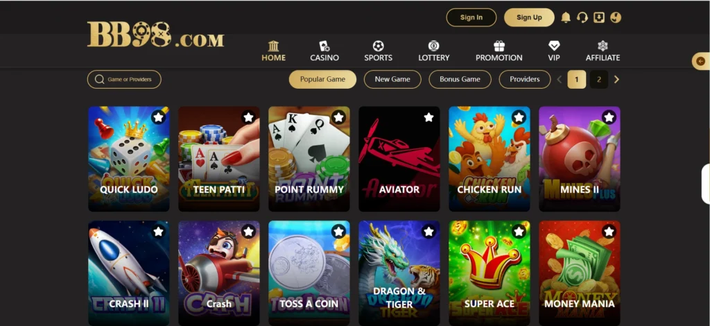 The BB98 game official image with the top 10 games downloaded to get a bonus screenshot.