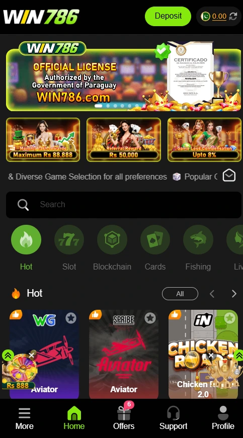 win 786 game official image with top game